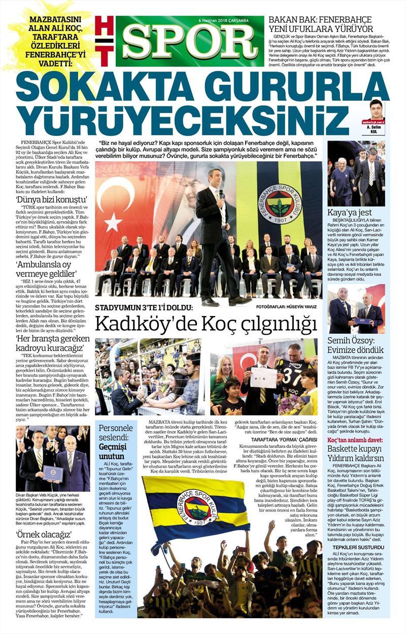 Fenerbahce Mansetleri 6 Haziran